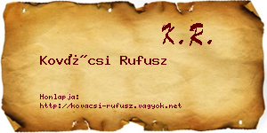 Kovácsi Rufusz névjegykártya
