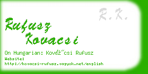 rufusz kovacsi business card